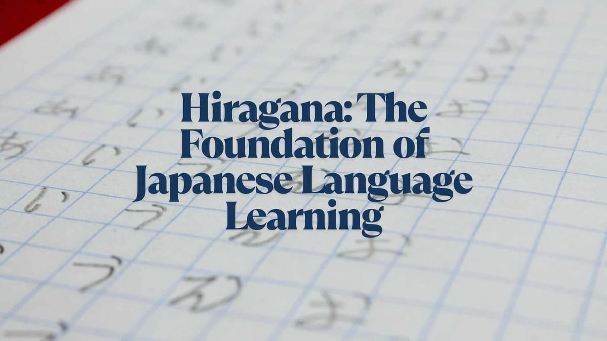 Hiragana: The Foundation of Japanese Language Learning