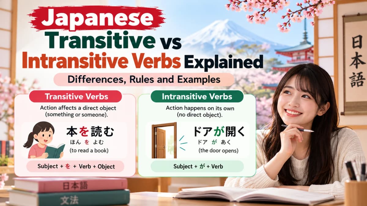 Japanese Transitive vs Intransitive Verbs Explained: Differences, Rules and Examples