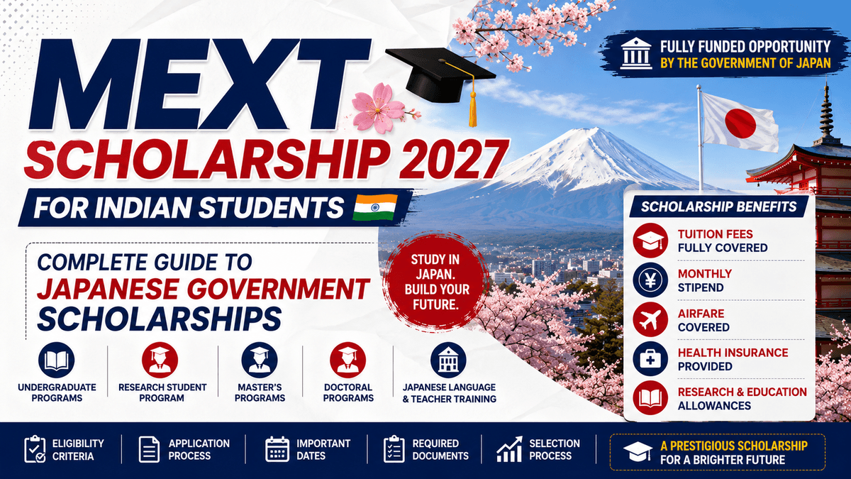 MEXT Scholarship 2027 for Indian Students: Complete Guide to Japanese Government Scholarships